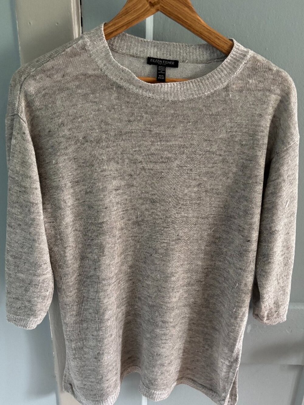 Eileen Fisher 100% Organic Linen Tunic – Light Grey – Petite S